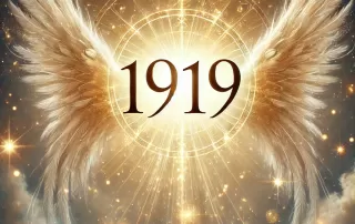 immagine del Numero Angelico 1919 con un'atmosfera mistica e celestiale con stelle.