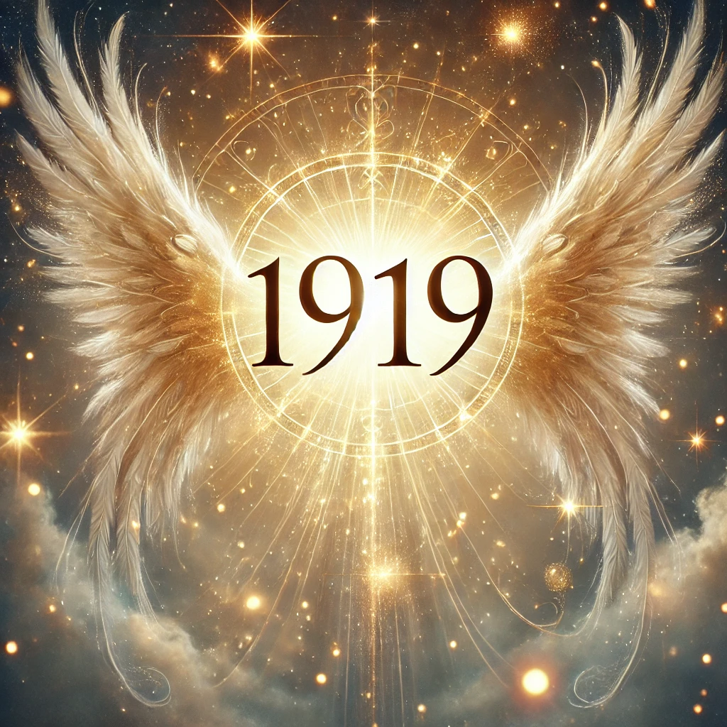 immagine del Numero Angelico 1919 con un'atmosfera mistica e celestiale con stelle.